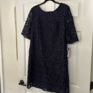 Sandra Darren navy blue dress